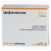 Цефалексин капсулы 500 мг 16 шт. Цефалексин капсулы 500 мг 16 шт.