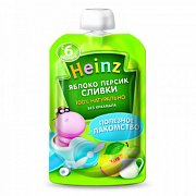Heinz Пюре Яблоко, персик и сливки с 6 мес. 90 г