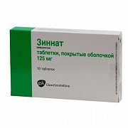 Зиннат таблетки покрытые пленочной оболочкой 125 мг 10 шт. Зиннат таблетки покрытые пленочной оболочкой 125 мг 10 шт.